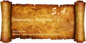 Seprenyi Andrea névjegykártya